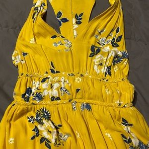 Japna yellow floral maxi dress, size large.